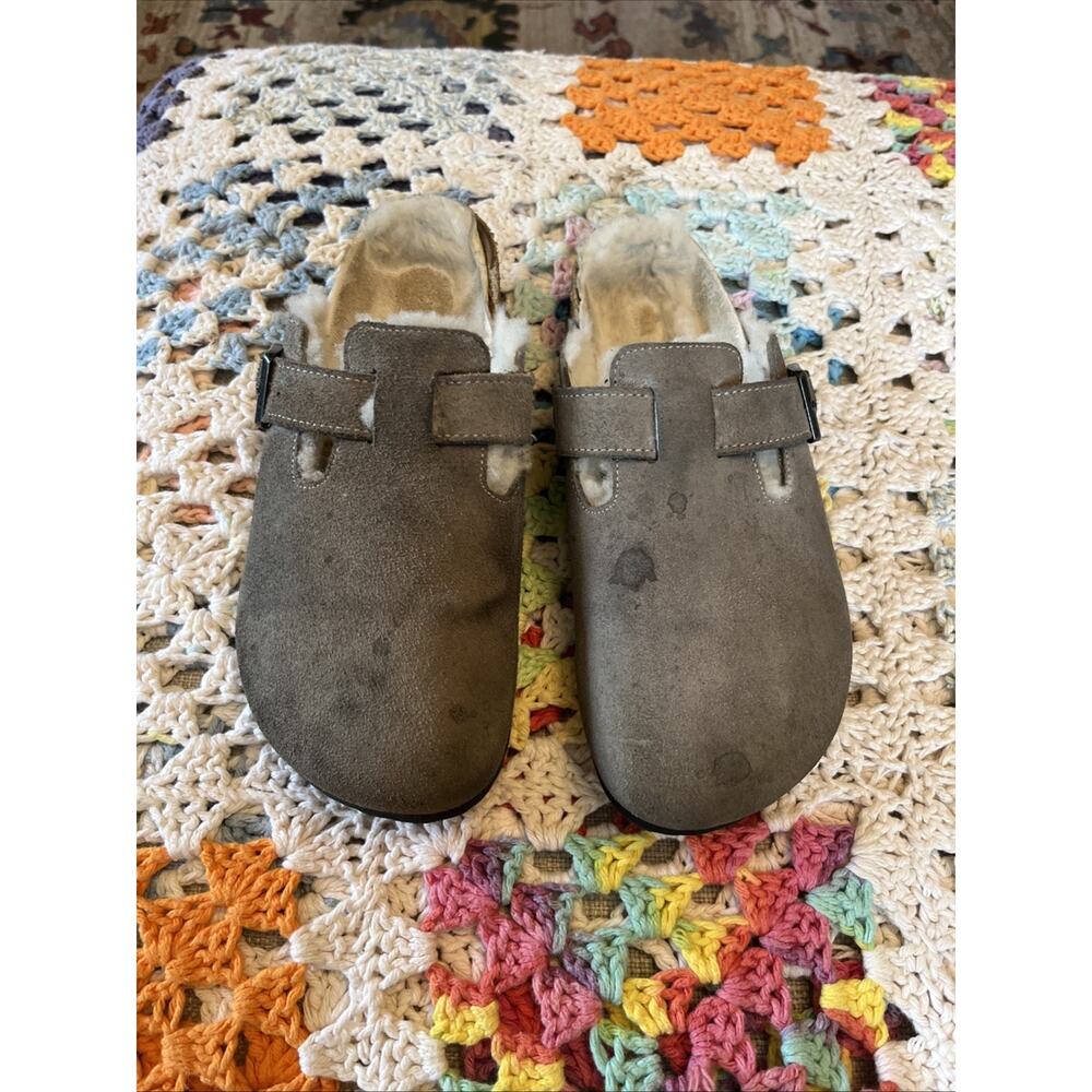 BIRKENSTOCK Boston Sherpa Unisex Clog Gray EU 41 L10 M8 WEAR